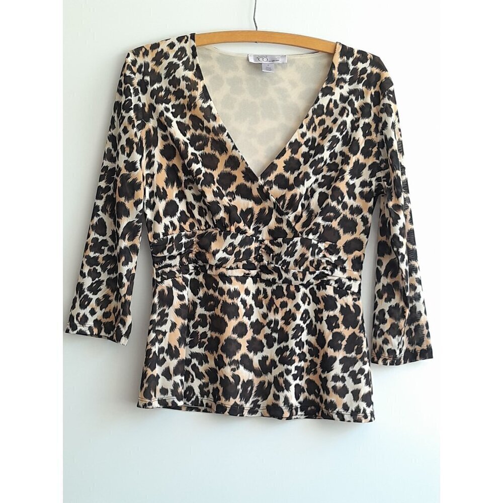 Mob Wife Bratz Leopard Print V-Neck Babydoll Top Size S